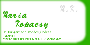 maria kopacsy business card