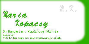 maria kopacsy business card